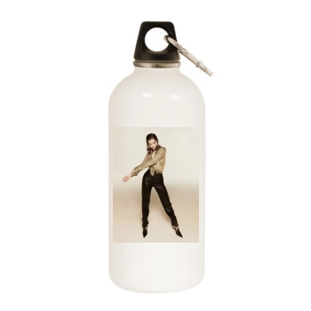 Barbara Palvin White Water Bottle With Carabiner