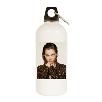 Barbara Palvin White Water Bottle With Carabiner