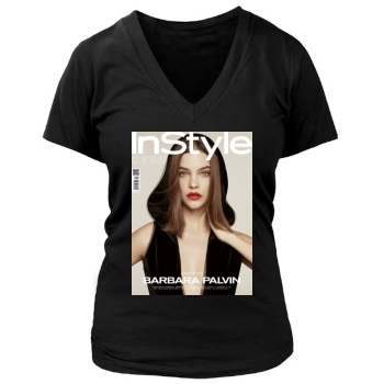 Barbara Palvin Women's Deep V-Neck TShirt