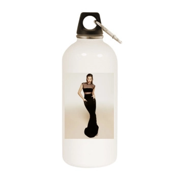 Barbara Palvin White Water Bottle With Carabiner