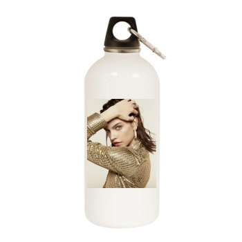 Barbara Palvin White Water Bottle With Carabiner