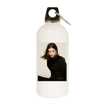 Barbara Palvin White Water Bottle With Carabiner