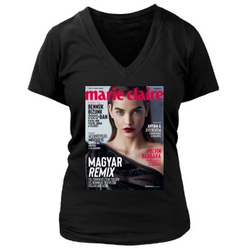 Barbara Palvin Women's Deep V-Neck TShirt