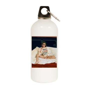 Barbara Palvin White Water Bottle With Carabiner