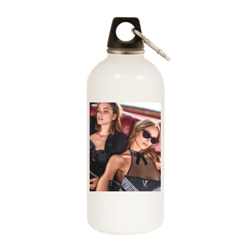 Barbara Palvin White Water Bottle With Carabiner