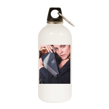 Barbara Palvin White Water Bottle With Carabiner