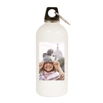 Barbara Palvin White Water Bottle With Carabiner