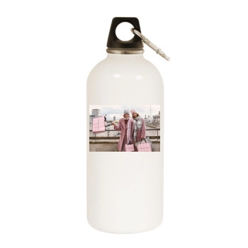 Barbara Palvin White Water Bottle With Carabiner