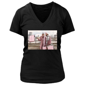 Barbara Palvin Women's Deep V-Neck TShirt