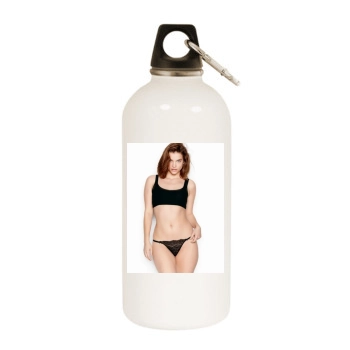 Barbara Palvin White Water Bottle With Carabiner