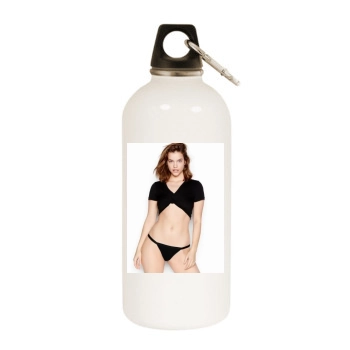 Barbara Palvin White Water Bottle With Carabiner