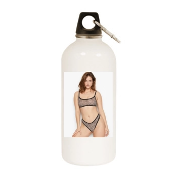 Barbara Palvin White Water Bottle With Carabiner