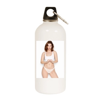 Barbara Palvin White Water Bottle With Carabiner