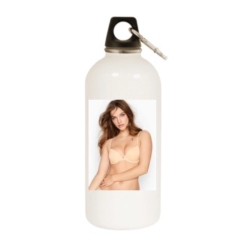 Barbara Palvin White Water Bottle With Carabiner