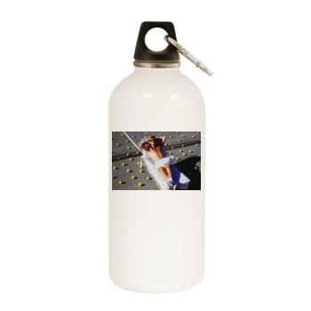 Andre Agassi White Water Bottle With Carabiner