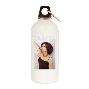 Angelina Jolie White Water Bottle With Carabiner