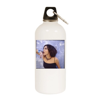 Angelina Jolie White Water Bottle With Carabiner