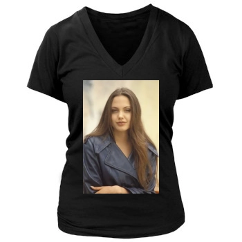 Angelina Jolie Women's Deep V-Neck TShirt