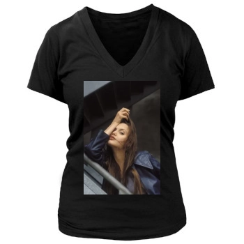 Angelina Jolie Women's Deep V-Neck TShirt