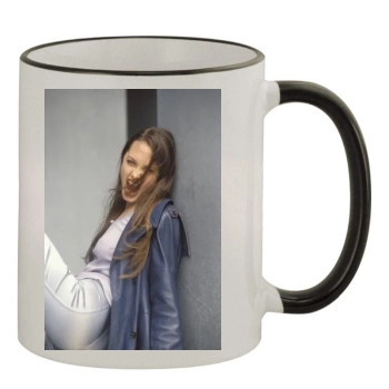 Angelina Jolie 11oz Colored Rim & Handle Mug