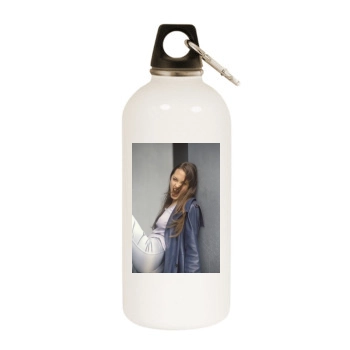 Angelina Jolie White Water Bottle With Carabiner