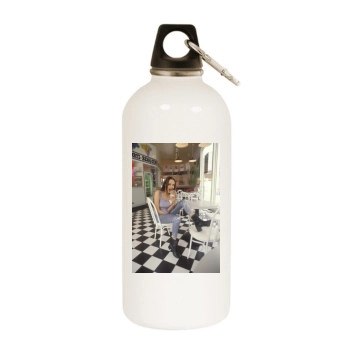 Angelina Jolie White Water Bottle With Carabiner