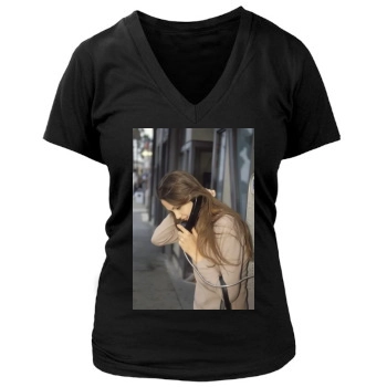 Angelina Jolie Women's Deep V-Neck TShirt