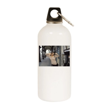 Angelina Jolie White Water Bottle With Carabiner