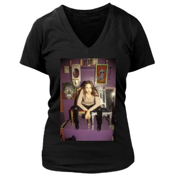 Angelina Jolie Women's Deep V-Neck TShirt