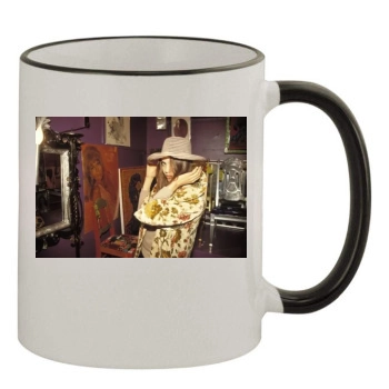 Angelina Jolie 11oz Colored Rim & Handle Mug