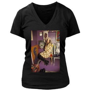 Angelina Jolie Women's Deep V-Neck TShirt