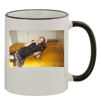 Angelina Jolie 11oz Colored Rim & Handle Mug