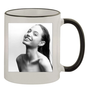 Angelina Jolie 11oz Colored Rim & Handle Mug