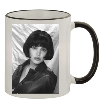 Angelina Jolie 11oz Colored Rim & Handle Mug