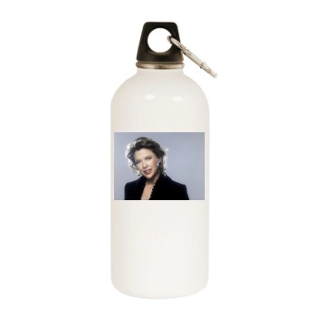 Annette Bening White Water Bottle With Carabiner