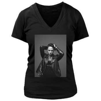 Asia Argento Women's Deep V-Neck TShirt