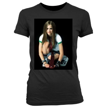 Avril Lavigne Women's Junior Cut Crewneck T-Shirt