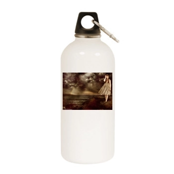 Bonnie Wright White Water Bottle With Carabiner