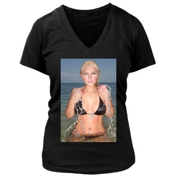 Brooke Hogan Women's Deep V-Neck TShirt