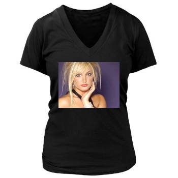 Brooke Hogan Women's Deep V-Neck TShirt