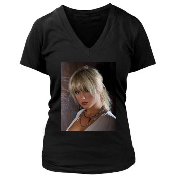 Brooke Hogan Women's Deep V-Neck TShirt