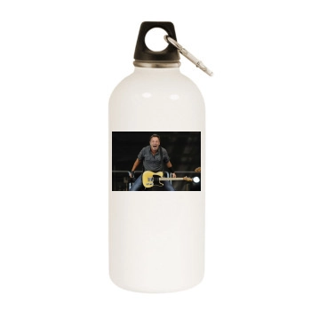 Bruce Springsteen White Water Bottle With Carabiner