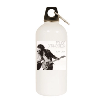 Bruce Springsteen White Water Bottle With Carabiner