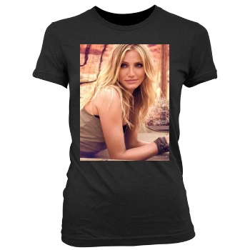 Cameron Diaz Women's Junior Cut Crewneck T-Shirt