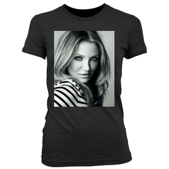 Cameron Diaz Women's Junior Cut Crewneck T-Shirt