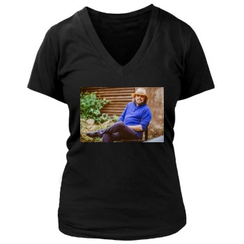 Barry Gibb Women's Deep V-Neck TShirt