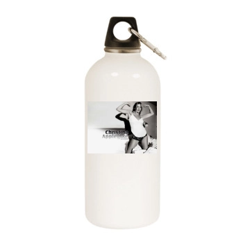 Christina Applegate White Water Bottle With Carabiner