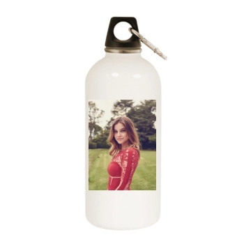 Barbara Palvin White Water Bottle With Carabiner