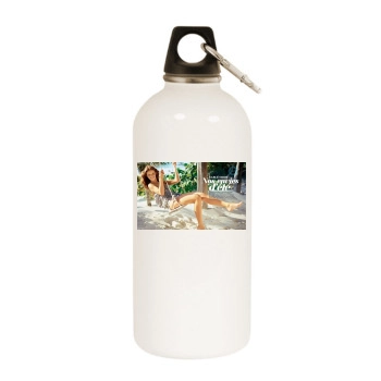 Cintia Dicker White Water Bottle With Carabiner