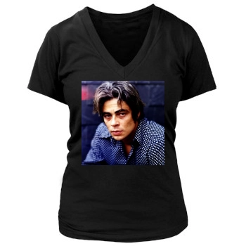 Benicio del Toro Women's Deep V-Neck TShirt